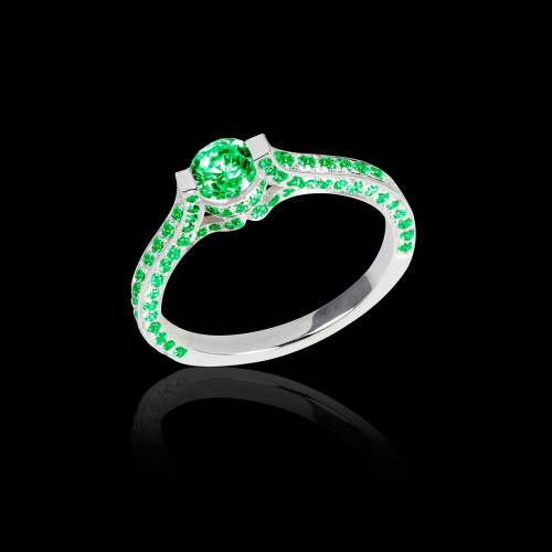 Emerald Mount Olympus Engagement Ring